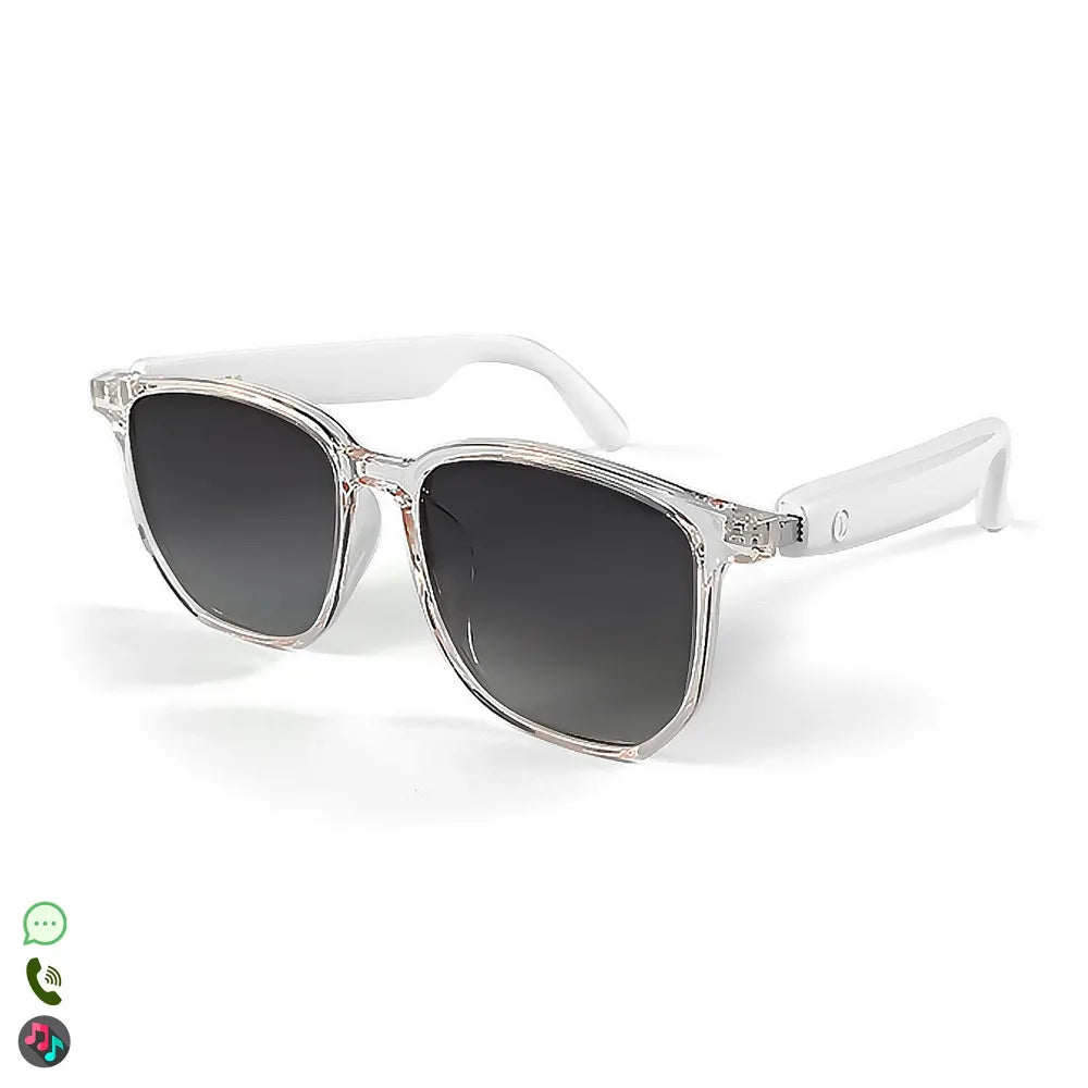Gafas Inteligentes GS03 con Lentes Graduadas GRATIS - con Llamadas Bluetooth, Asistente de Voz, Control Remoto de Cámara y Lentes Transparentes UV400