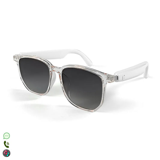 Gafas Inteligentes GS03 con Lentes Graduadas GRATIS - con Llamadas Bluetooth, Asistente de Voz, Control Remoto de Cámara y Lentes Transparentes UV400