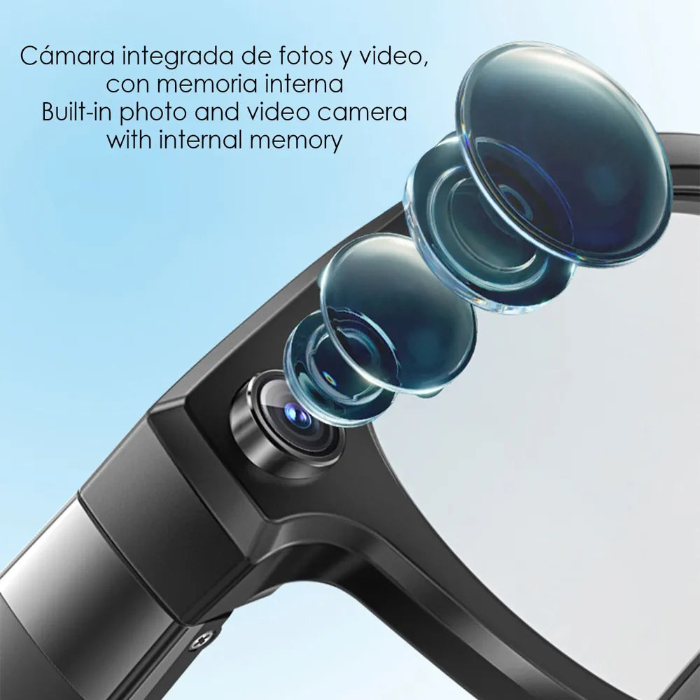 Gafas Inteligentes Q8 con Lentes Graduadas GRATIS - con Cámara HD de 8 MP, Inteligencia Artificial, Traductor en Tiempo Real y Reconocimiento Inteligente de Objetos