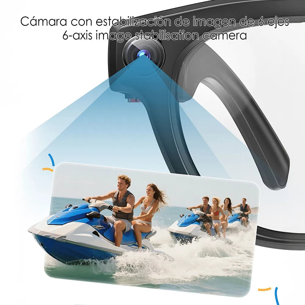 Gafas Inteligentes Q8 con Lentes Graduadas GRATIS - con Cámara HD de 8 MP, Inteligencia Artificial, Traductor en Tiempo Real y Reconocimiento Inteligente de Objetos