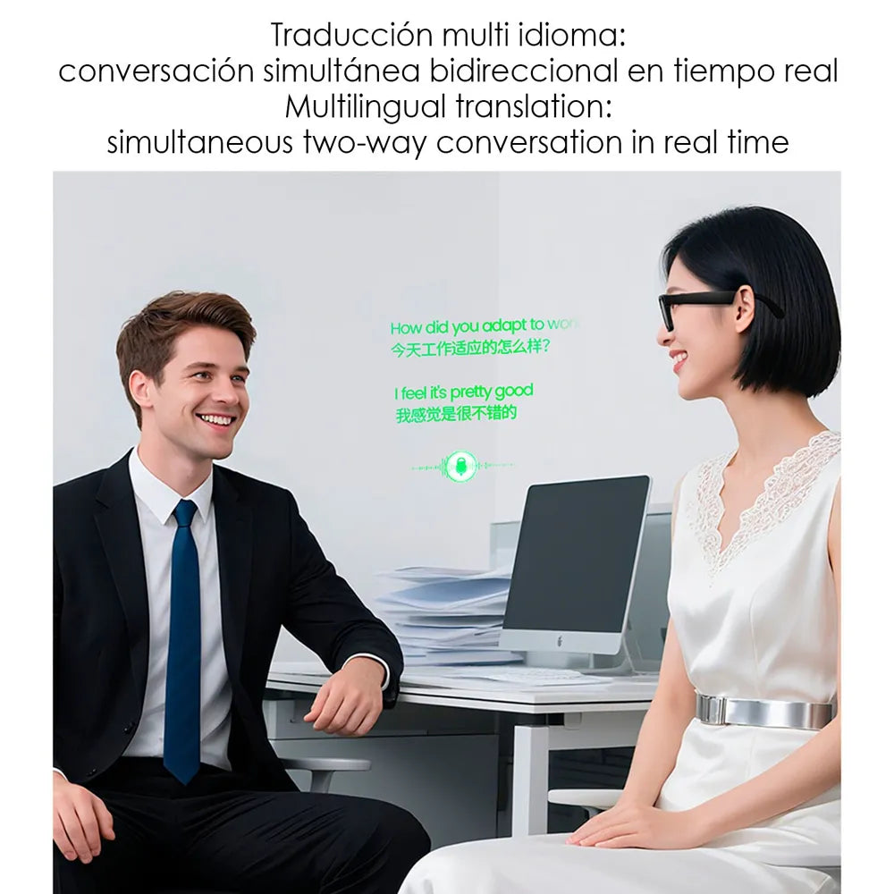 Gafas Inteligentes XK OEN PRO con Lentes Graduadas GRATIS - con Cámara HD 2 MP, Inteligencia Artificial, Traductor en Tiempo Real y Asistente de Voz