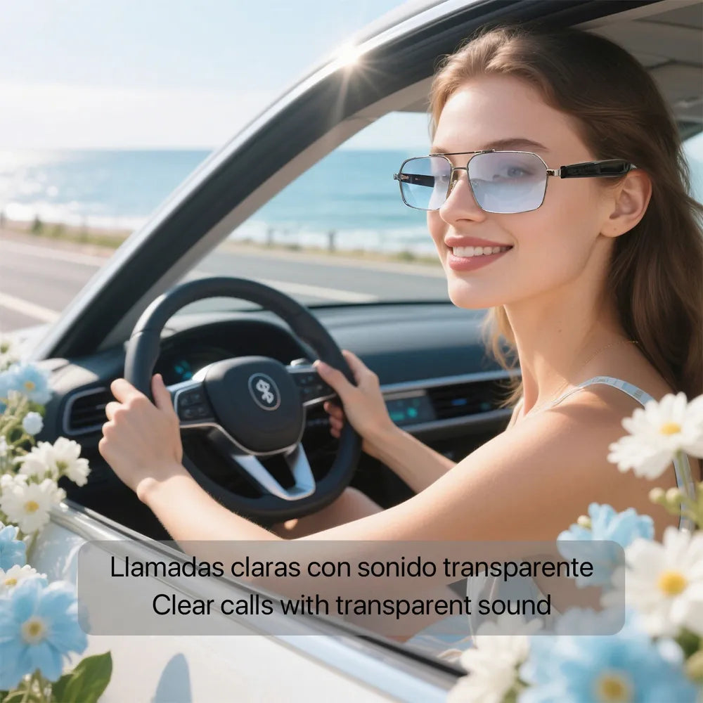 Gafas Inteligentes AI GT-31, con Lentes Graduadas GRATIS - con Bluetooth, Asistente de Voz, Control Remoto de Cámara y Reproducción de Música