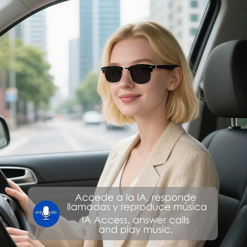 Gafas Inteligentes A03-316C1 con Lentes Graduadas GRATIS- con Inteligencia Artificial, Traductor en Tiempo Real, Bluetooth y Asistente de Voz