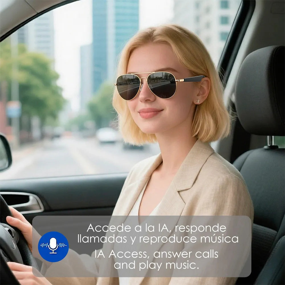 Gafas Inteligentes A01-3112 con Lentes Graduadas GRATIS - con Inteligencia Artificial, Traductor en Tiempo Real, Bluetooth y Asistente de Voz