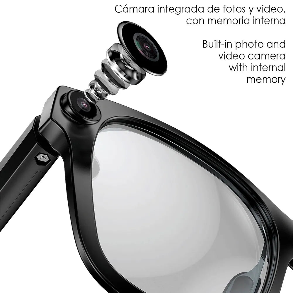 Gafas Inteligentes S336 con Lentes Graduadas GRATIS - con Cámara HD de hasta 20 MP, Inteligencia Artificial, Traductor en Tiempo Real y Asistente de Voz