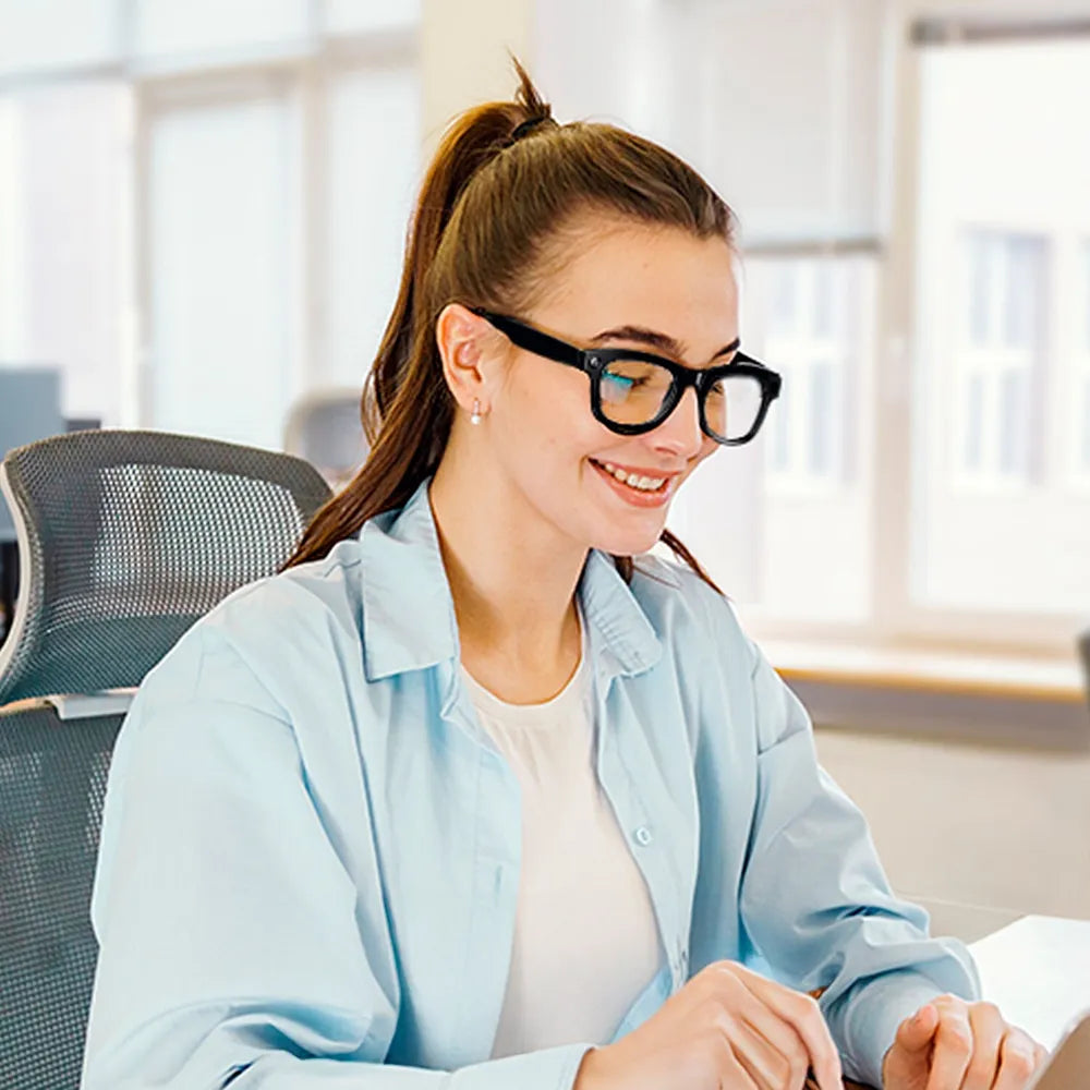 Gafas Inteligentes M01 con Lentes Graduadas GRATIS - con Cámara HD, Inteligencia Artificial, Traductor en Tiempo Real, Control de Música y Llamadas