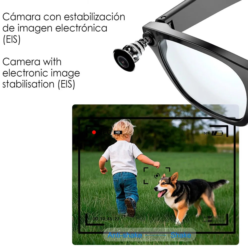 Gafas Inteligentes S336 con Lentes Graduadas GRATIS - con Cámara HD de hasta 20 MP, Inteligencia Artificial, Traductor en Tiempo Real y Asistente de Voz