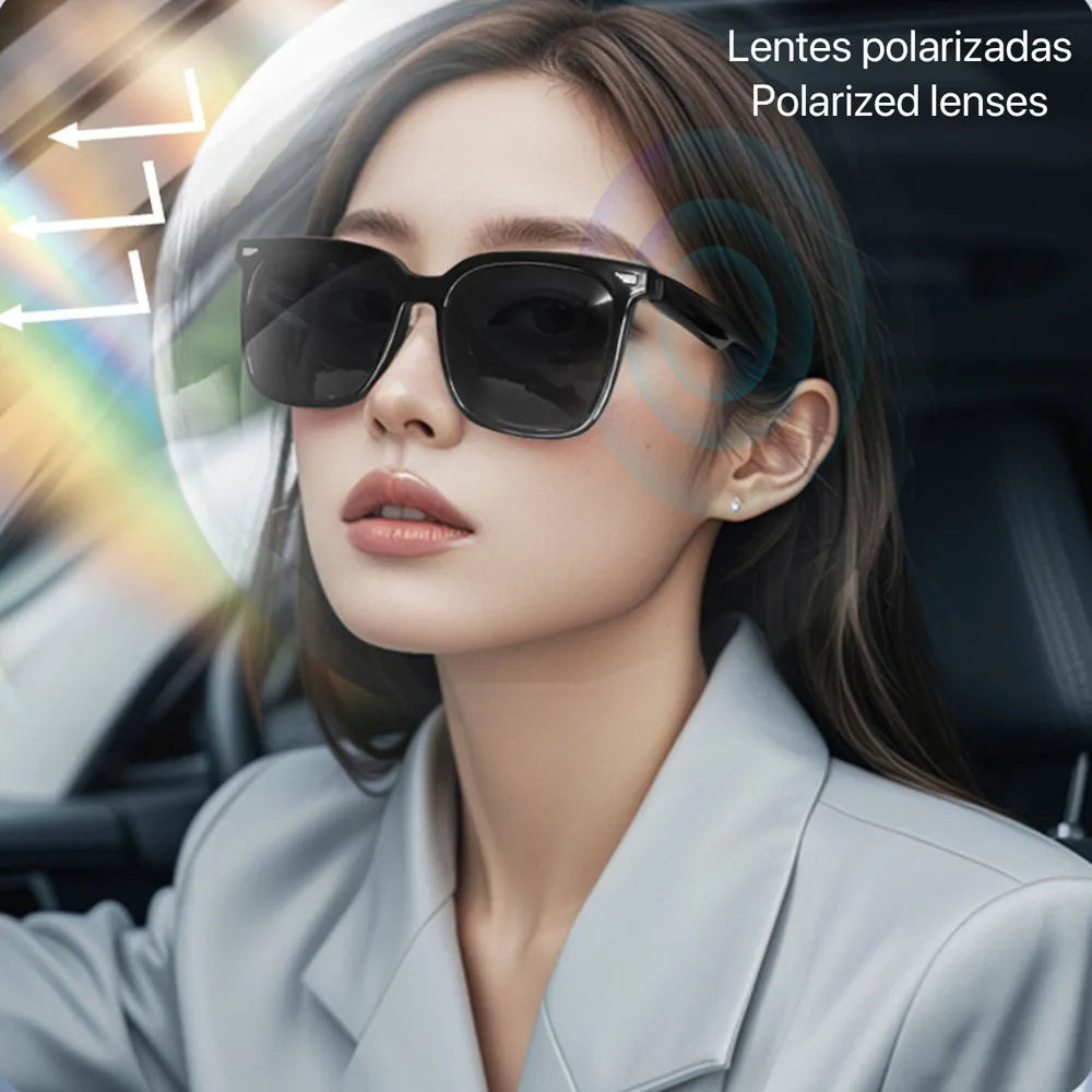 Gafas Inteligentes GS01 con Lentes Graduadas GRATIS - con Llamadas Bluetooth, Asistente de Voz, Control Remoto de Cámara y Reproducción de Música