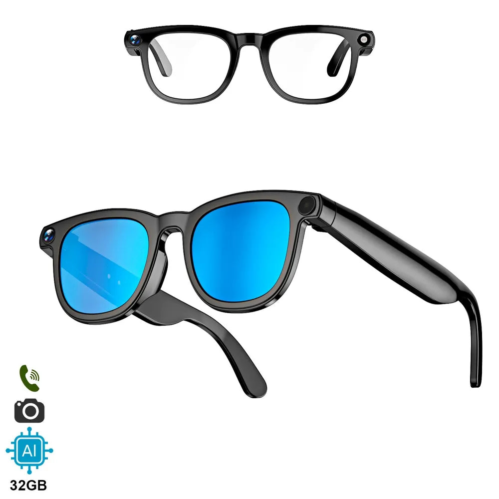 Gafas Inteligentes CY01 con Lentes Graduadas GRATIS - con Cámara 8 MP, IA, Traductor en Tiempo Real, 32 GB y Bluetooth