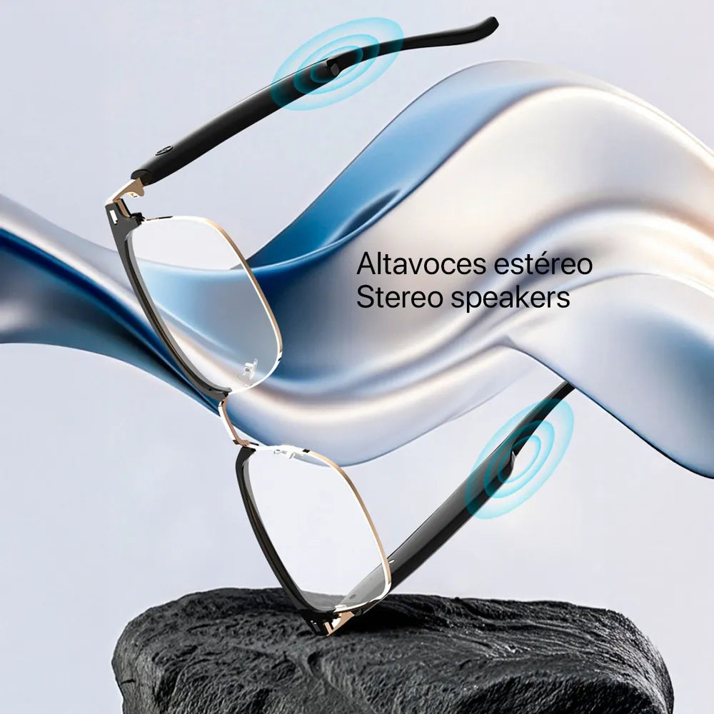 Gafas Inteligentes GS13 con Lentes Graduadas GRATIS, Llamadas Bluetooth, Asistente de Voz y Control Remoto de Cámara