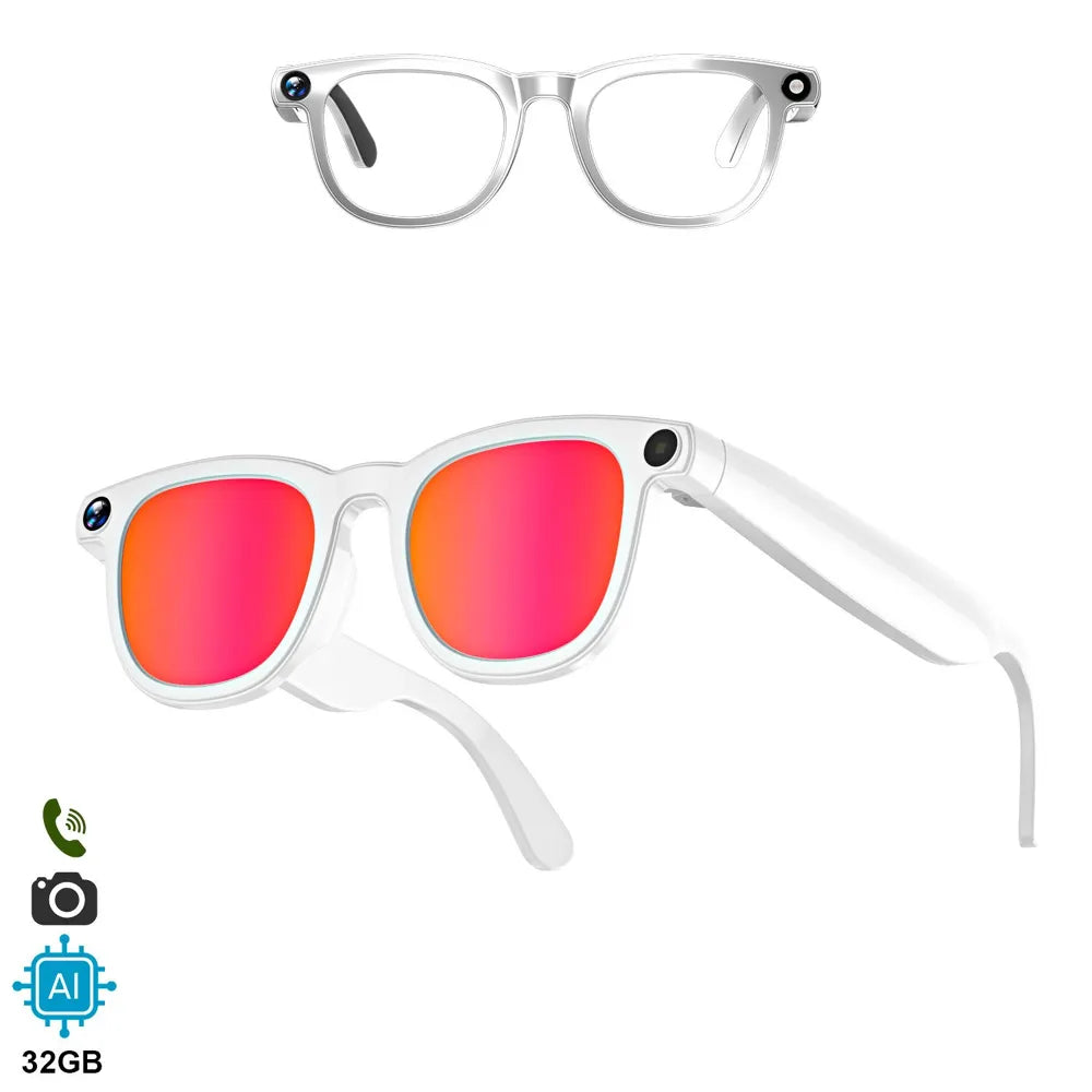 Gafas Inteligentes CY01 con Lentes Graduadas GRATIS - con Cámara 8 MP, IA, Traductor en Tiempo Real, 32 GB y Bluetooth