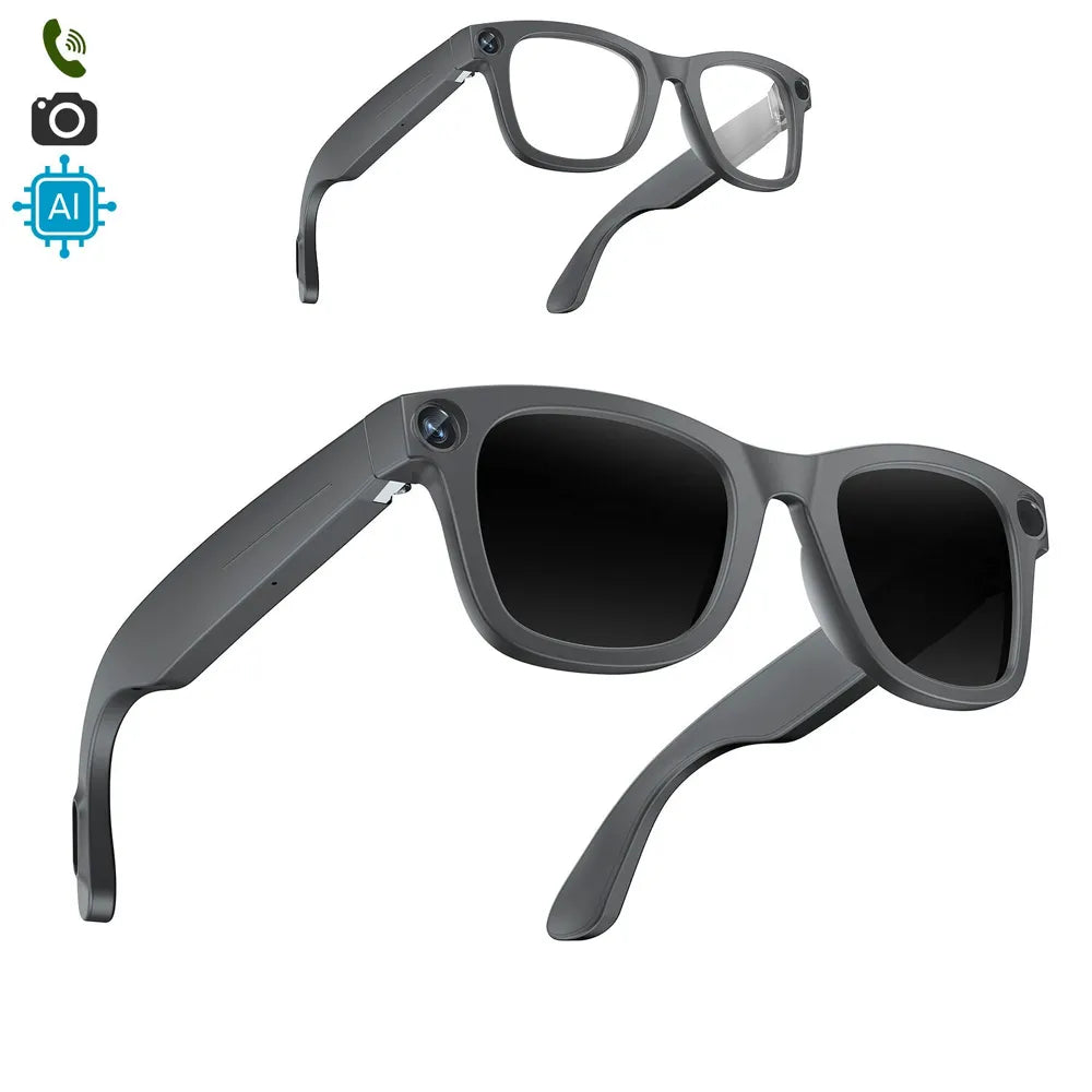 Gafas Inteligentes E3 con Lentes Graduadas GRATIS - con Cámara HD de 8 MP, Inteligencia Artificial, Traductor en Tiempo Real y Lentes Intercambiables