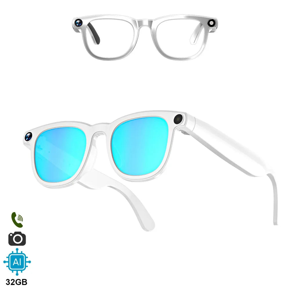 Gafas Inteligentes CY01 con Lentes Graduadas GRATIS - con Cámara 8 MP, IA, Traductor en Tiempo Real, 32 GB y Bluetooth