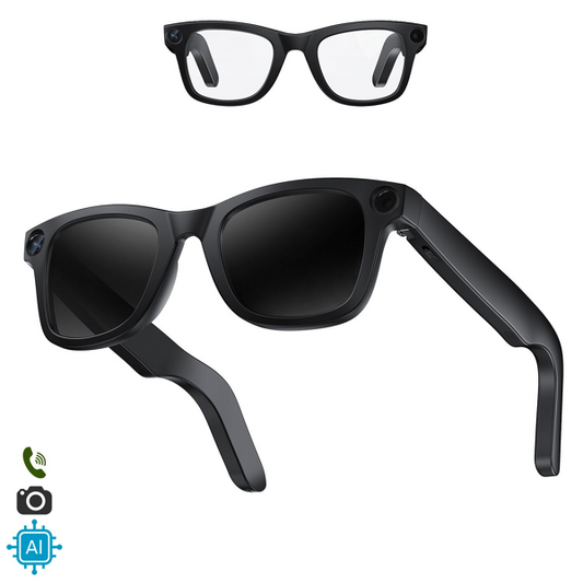Gafas Inteligentes E2 con Lentes Graduadas GRATIS - con Cámara HD 8 MP, Vídeo Full HD 1080p, Inteligencia Artificial y Traductor en Tiempo Real