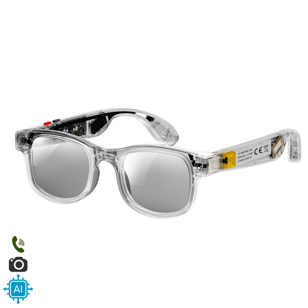 Gafas Inteligentes AIMB-G2 con Lentes Graduadas GRATIS - con Cámara HD 8 MP, Inteligencia Artificial, Traductor en Tiempo Real y 3 Juegos de Lentes