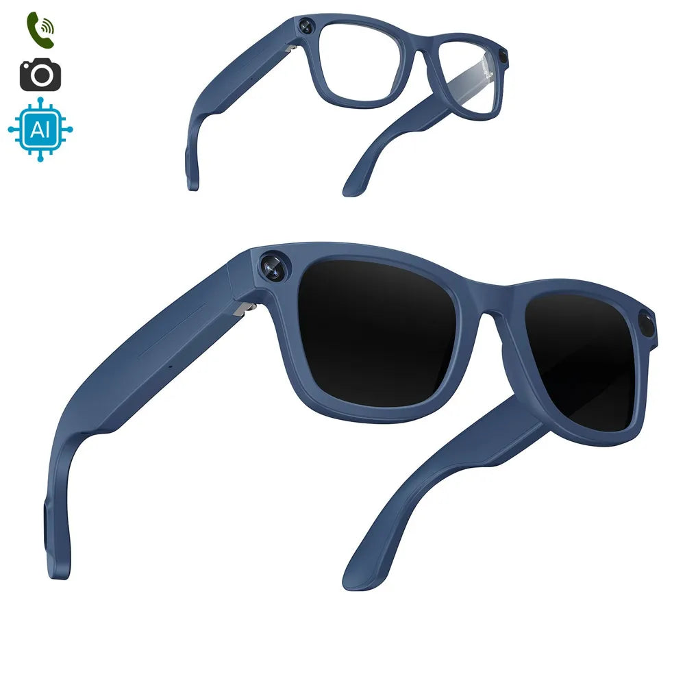 Gafas Inteligentes E3 con Lentes Graduadas GRATIS - con Cámara HD de 8 MP, Inteligencia Artificial, Traductor en Tiempo Real y Lentes Intercambiables
