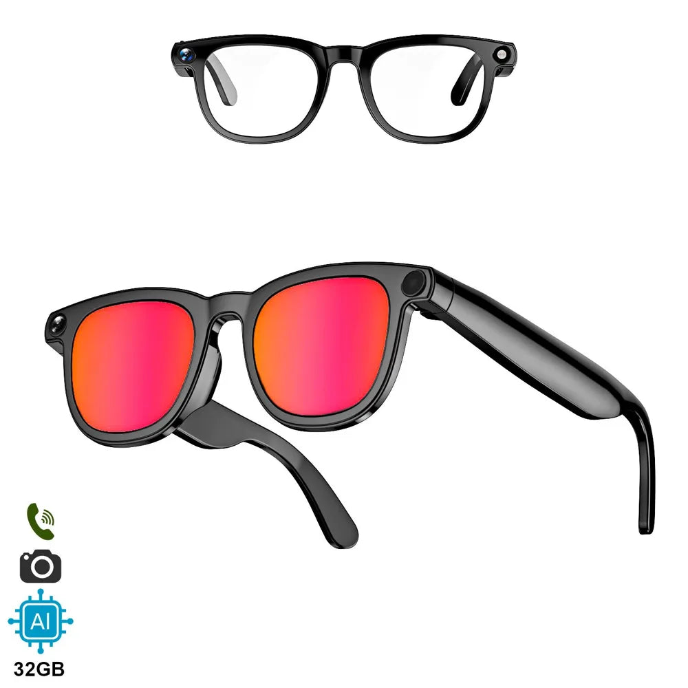 Gafas Inteligentes CY01 con Lentes Graduadas GRATIS - con Cámara 8 MP, IA, Traductor en Tiempo Real, 32 GB y Bluetooth