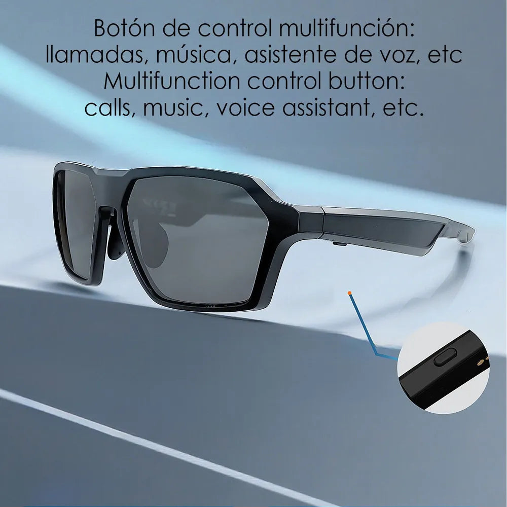 Gafas Deportivas Inteligentes  con Lentes Graduadas GRATIS QY PRO 5 con Asistente de Voz Inteligente, Traductor AI en Tiempo Real de Más de 100 Idiomas, Control de Música y Llamadas, Lentes UV400