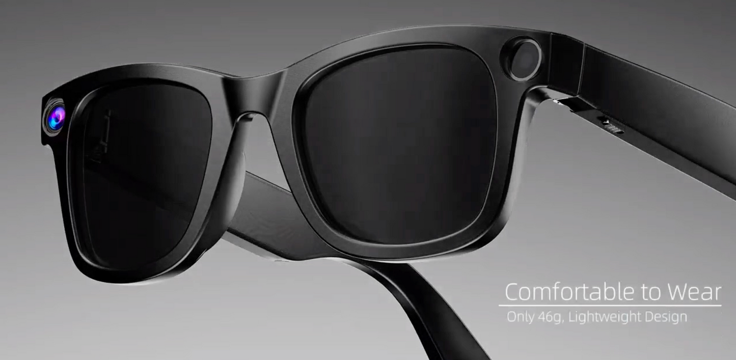 Gafas Inteligentes IA con Lentes Graduadas GRATIS - Cámara HD 8 MP, Vídeo Full HD, Inteligencia Artificial, Wi-Fi, 32 GB y Lentes Intercambiables