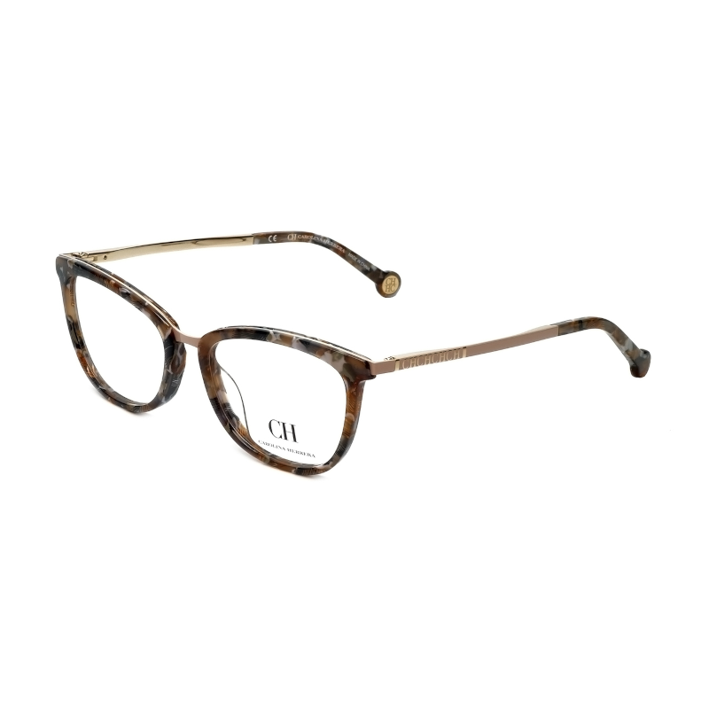 Carolina Herrera VHE094K-0323 Women's Brown & Gold Square Acetate