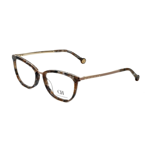 Carolina Herrera VHE094K-0323 Women's Brown & Gold Square Acetate