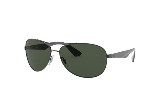 Ray-Ban RB3526-006/71 Men Matte Black Pilot Green Lens Sunglasses