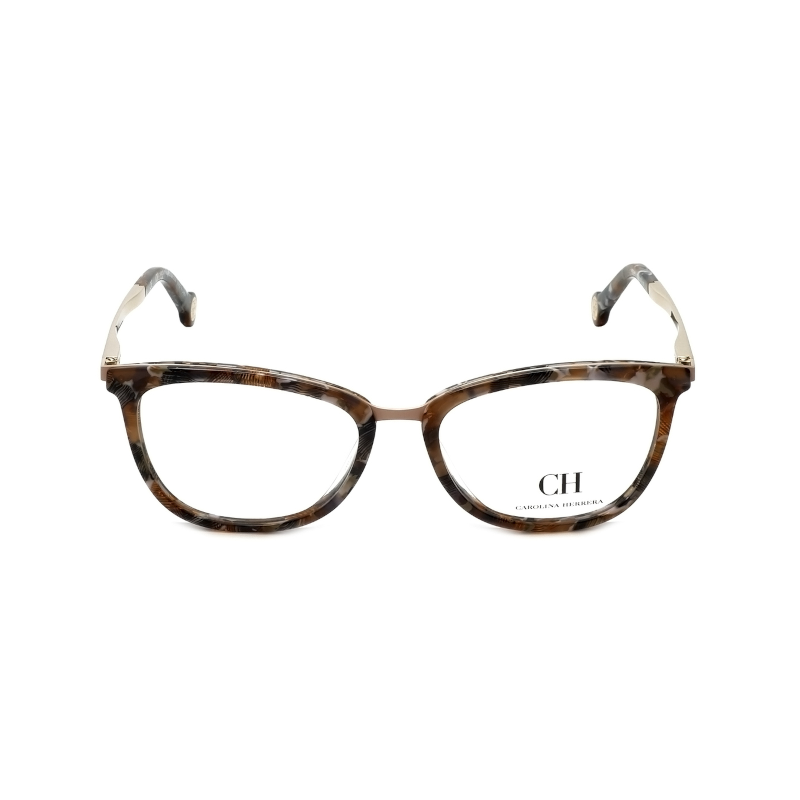 Carolina Herrera VHE094K-0323 Women's Brown & Gold Square Acetate