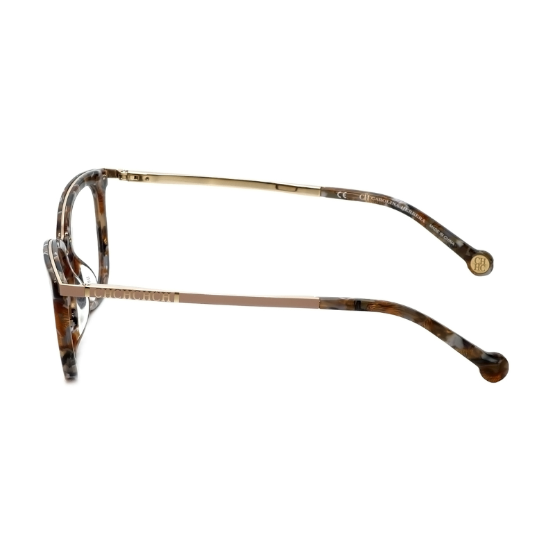 Carolina Herrera VHE094K-0323 Women's Brown & Gold Square Acetate