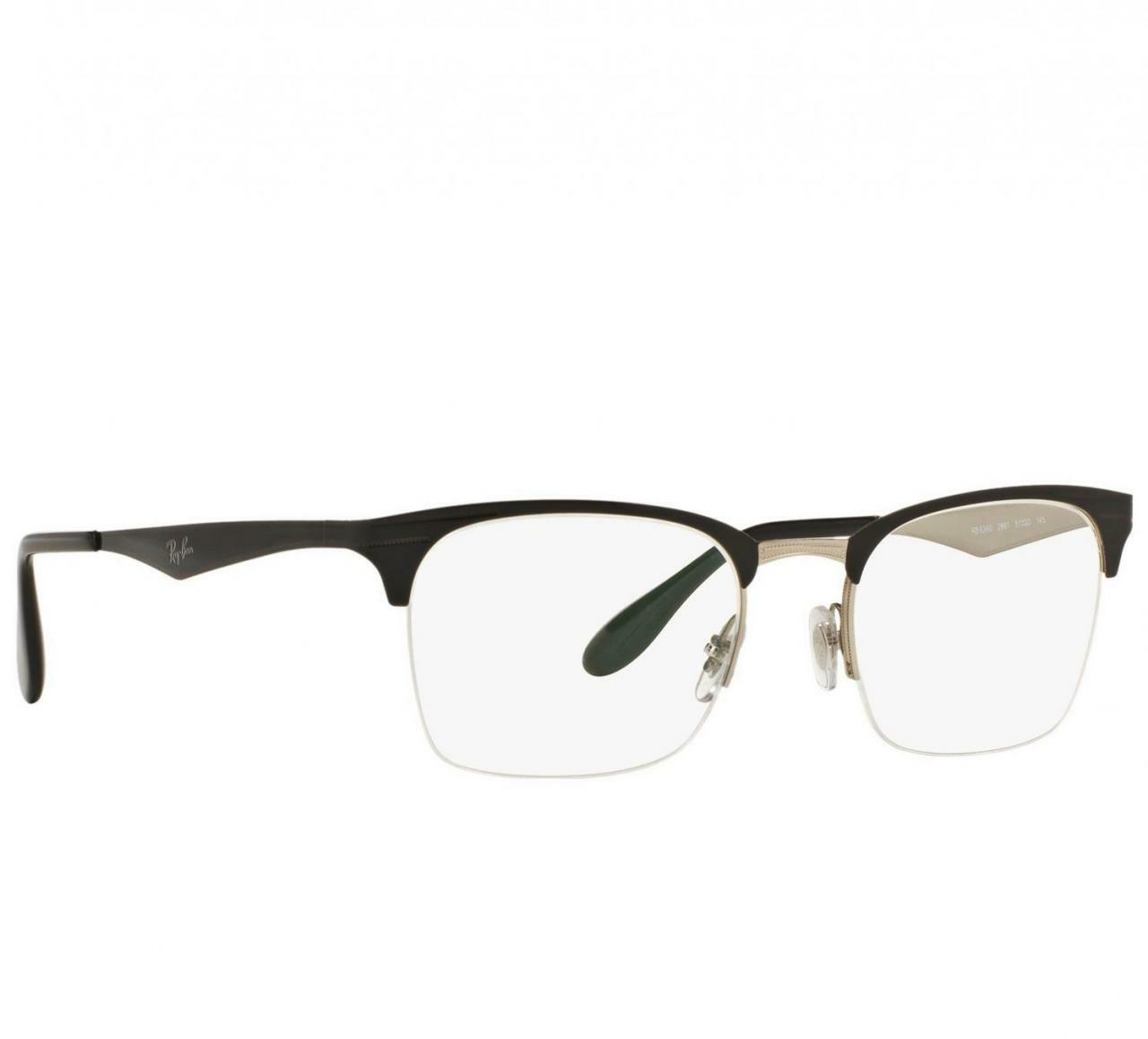 Ray-Ban RB6360-2861 Black Gunmetal Square Frame Metal Eyeglasses