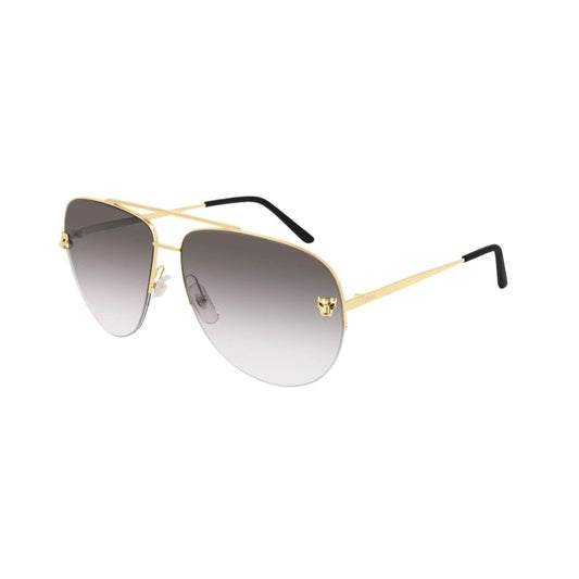 Cartier CT0065S-008 Gold Aviator Grey Gradient Lens Women's Metal