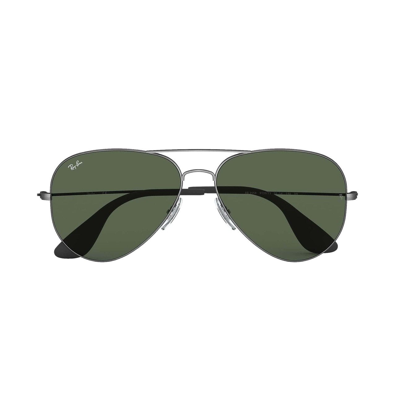 Ray-Ban RB3558-913971 Antique Black Aviator Green Classic Lens Metal