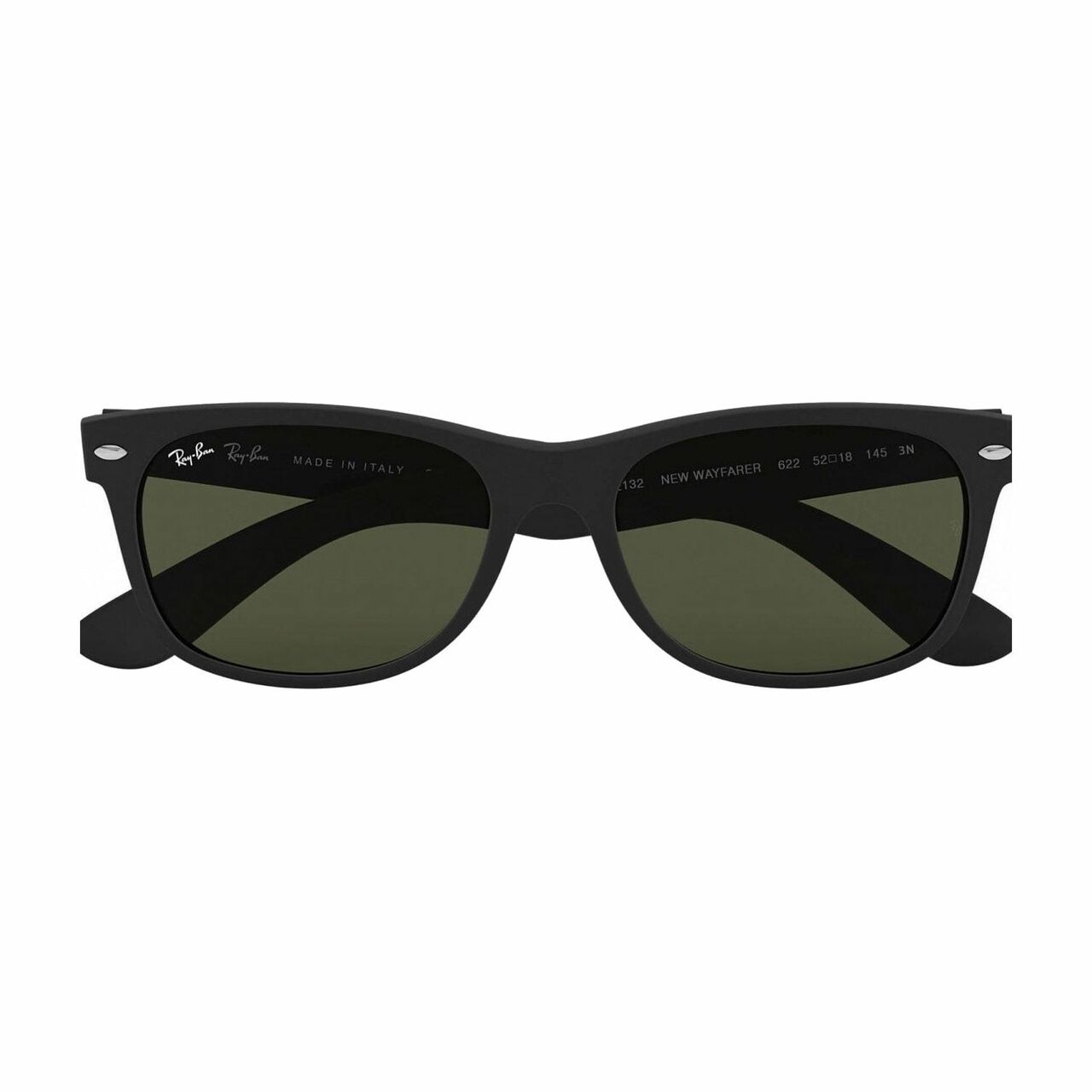 Ray-Ban RB2132-622 New Wayfarer Classic Matte Black Square Green