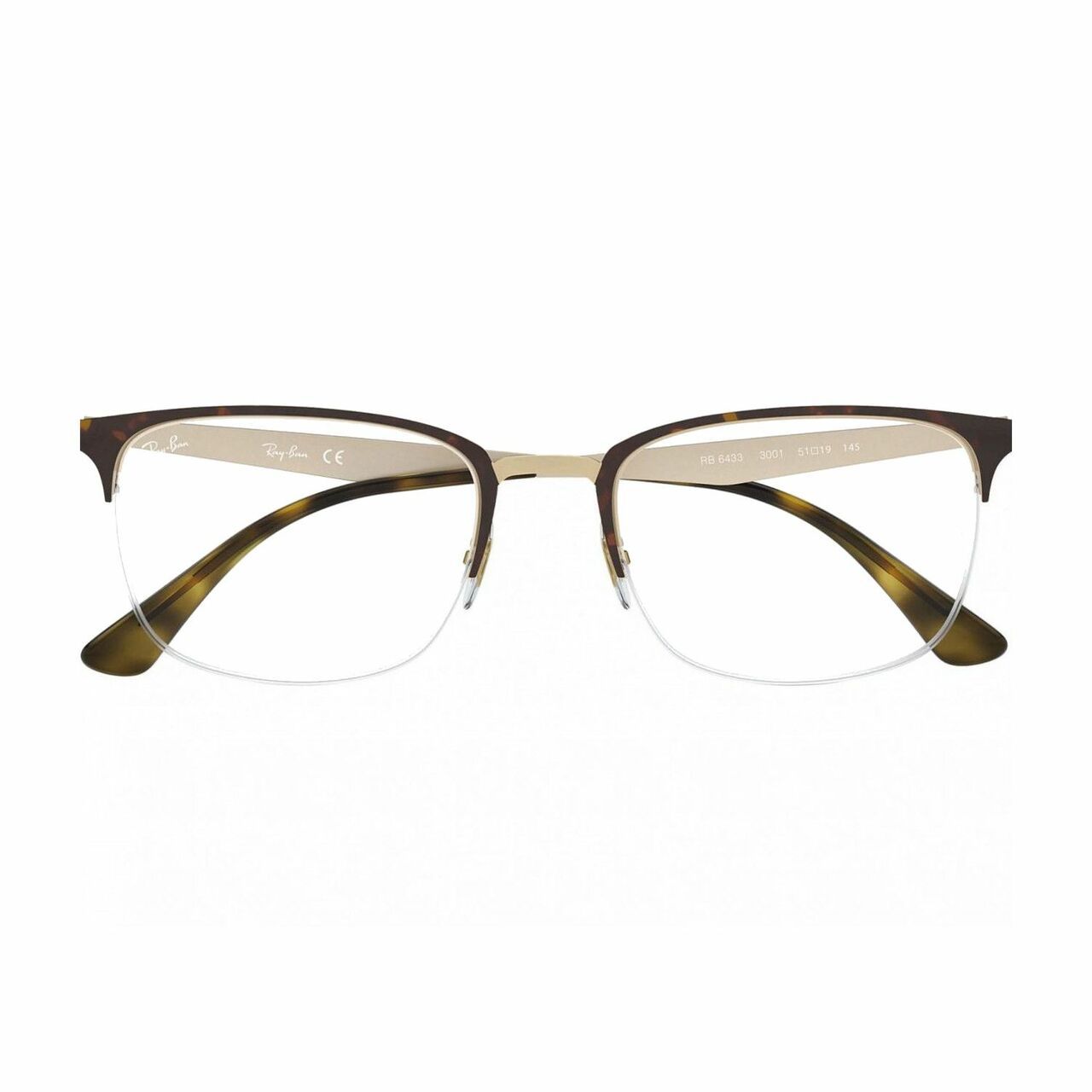 Ray-Ban RB6433-3001 Tortoise Gold Square Women's Metal Eyeglasses