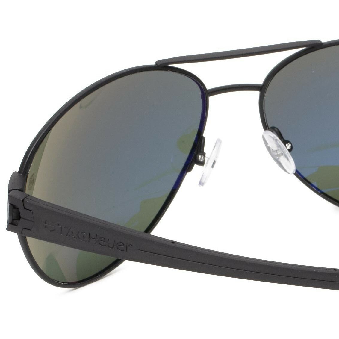 TAG Heuer 0253-301 LRS Black Rectangular Green Outdoor Lens Sunglasses