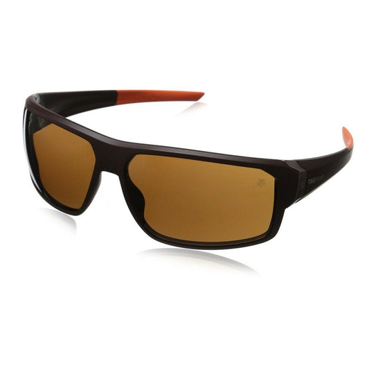 TAG Heuer 9222-202 Racer Brown Orange Wraparound Sunglasses